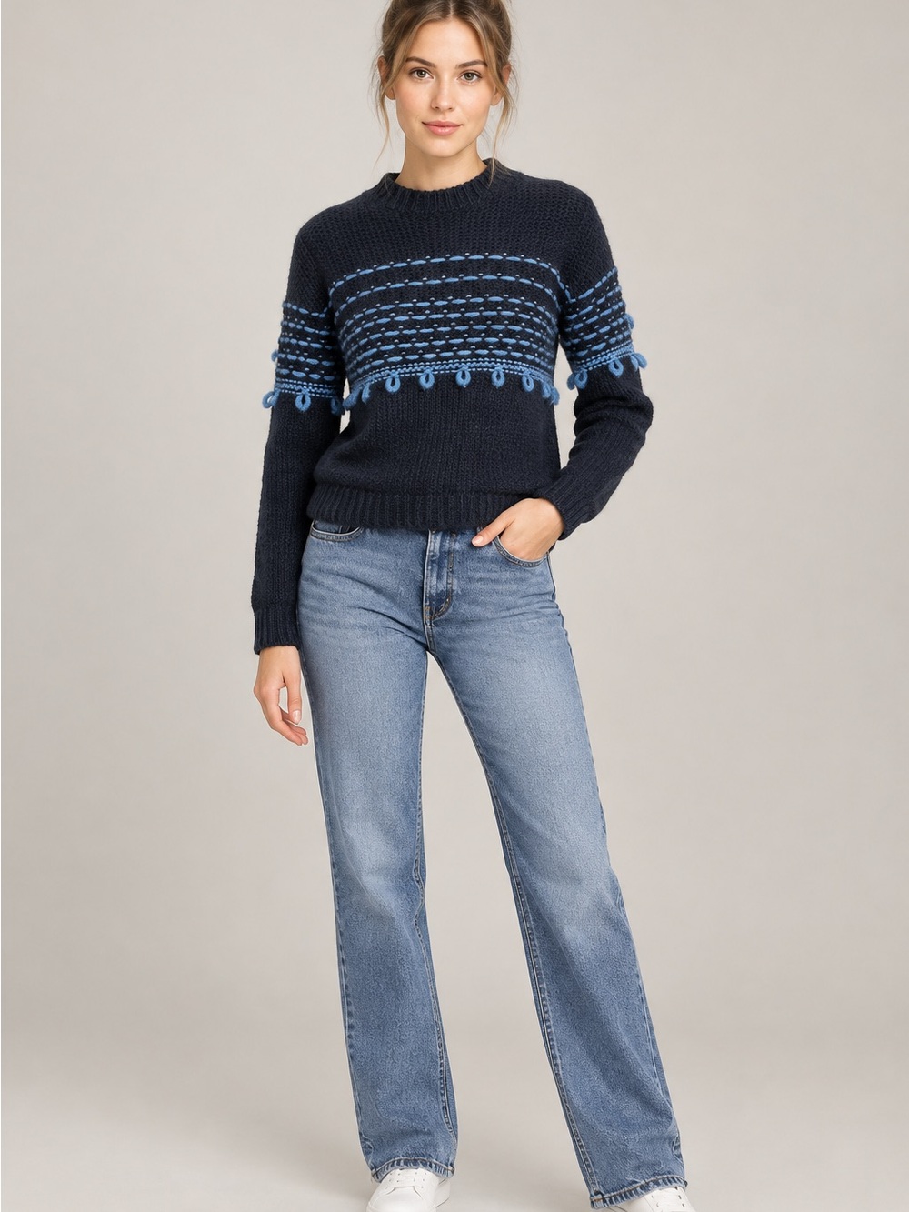 NWT Anthropologie Elsamanda Small Italy Hippie Chunky Knit Alpaca Wool Sweater